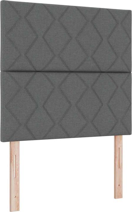 Actual product image vidaXL Box spring bed with mattress fabric dark grey (100 x 200 cm)