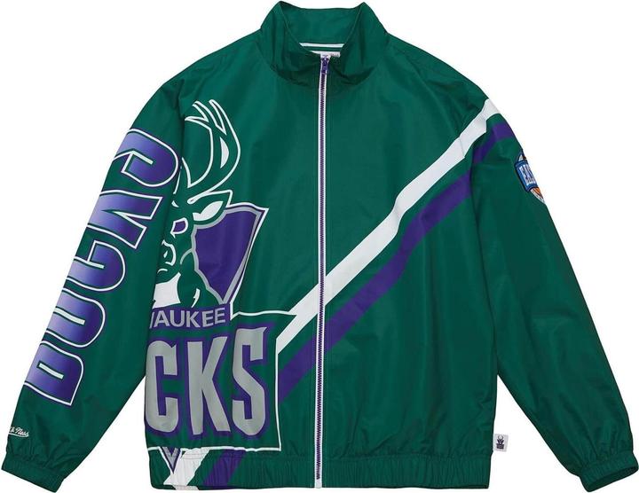 Immagine prodotto Mitchell & Ness M&N Exploded Logo Warm Up Veste Milwaukee Bucks (M)