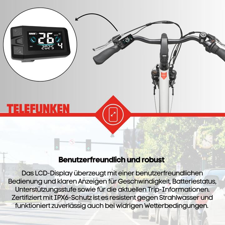 Produktbild Telefunken City E-Bike Damen RC836 28 Zoll Frontmotor 3-Gang Nabenschaltung