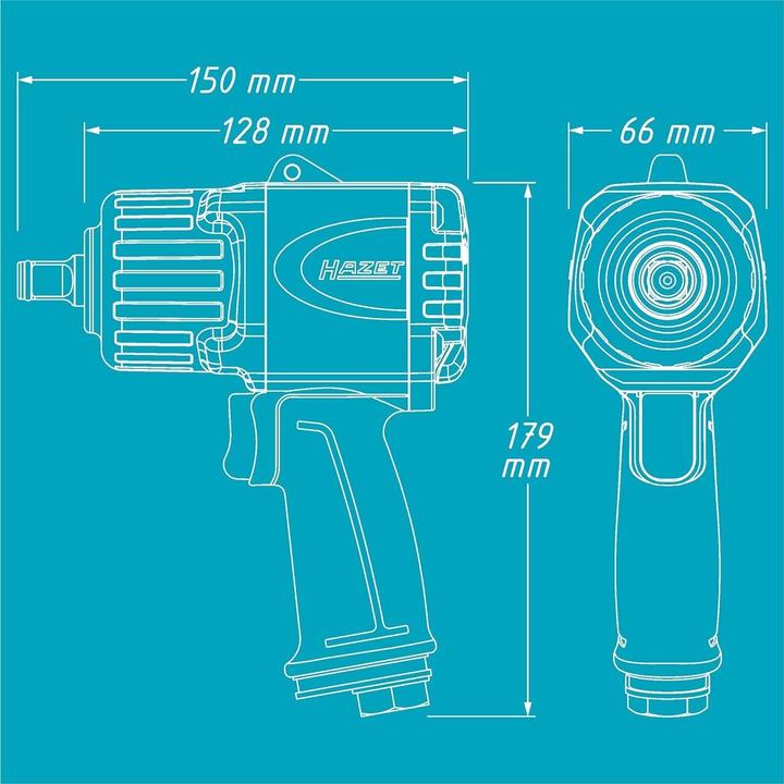 Produktbild HAZET Twin Turbo Schlagschrauber 9012TT ∙ Lösemoment maximal: 2200 Nm ∙ Vierkant 12,5 mm (1/2 Zoll)… (Schlagschrauber)