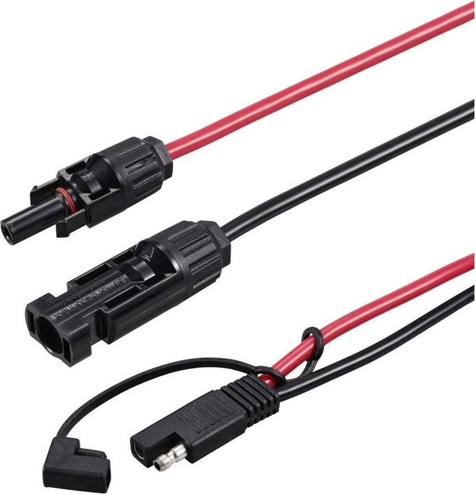 Image du produit Tru Components Solarstecker auf SAE Stecker Kabellänge 300 mm TC-12195644 Schwarz, Rot TRU COM (Fiche solaire)