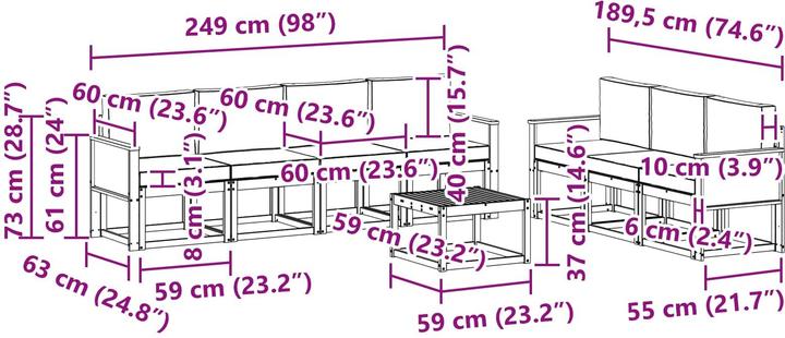 Produktbild vidaXL Outdoor-Sofa