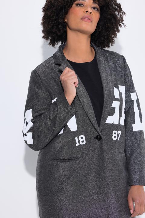 Image du produit Angel of Style Blazer coupe Straight Fit, tissu scintillant, applications lettres de l'alphabet (50)