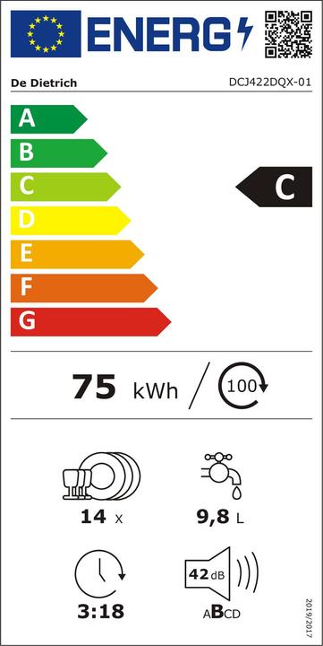 Energy Label De Dietrich DCJ 422 DQX