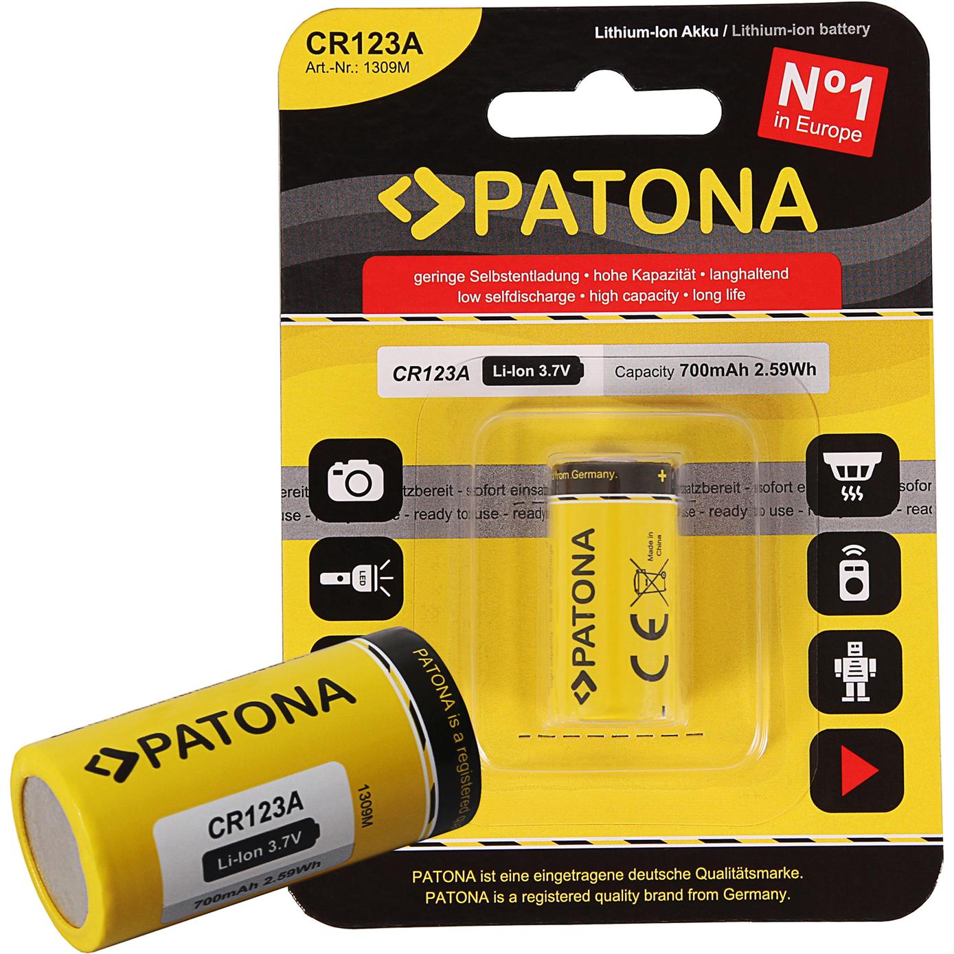 Patona CR123A (Batteria della fotocamera), Alimentatore fotocamera, Giallo
