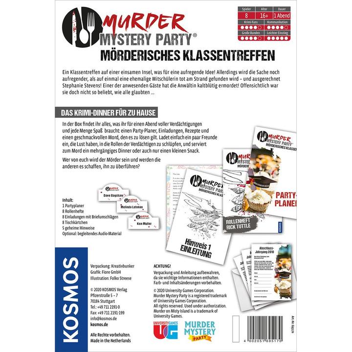 Produktbild Kosmos Murder Mystery Party - Mörderisches Klassentreffen (Deutsch)