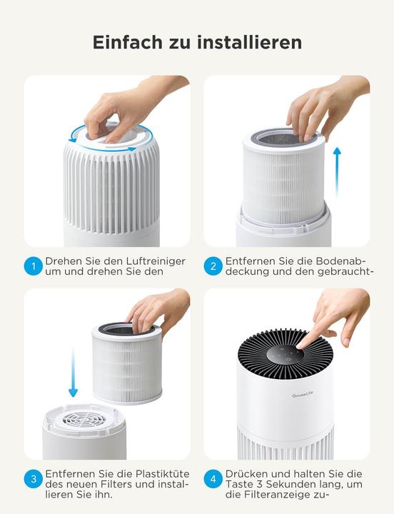 Produktbild GoveeLife Mini-Luftreiniger H7127 mit HEPA Smart Filter & App-Steuerung (35 m²)