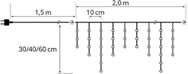 Produktbild LED Ice Light 80 warmweiss/grün (2 m)