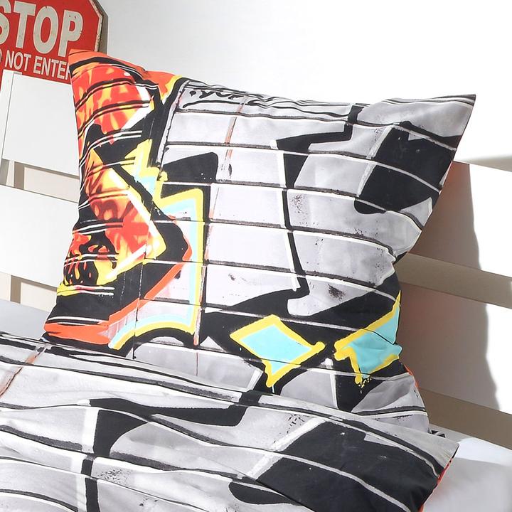 Produktbild BettwarenShop Graffiti (Bettwäsche Set, 80 x 80 cm, 155 x 220 cm)