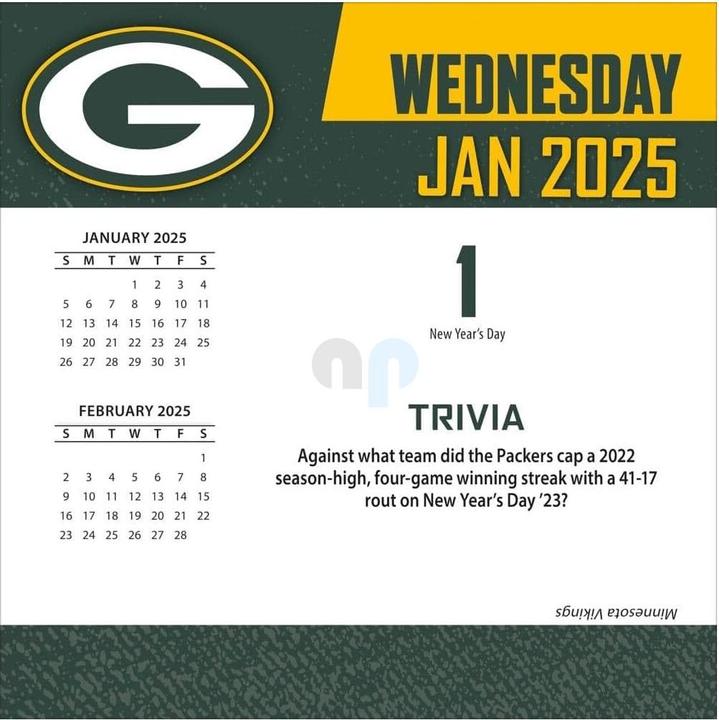 Produktbild NFL - Green Bay Packers - Boxkalender 2025