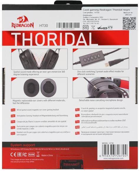 Actual product image Redragon Thoridal Gaming Headphones Black (Cable)