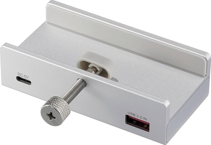 Produktbild Renkforce RF-ACHB-350 1+3 Port USB 3.1 Gen 1-Hub mit Aluminiumgehäuse Silber (USB-A, USB-C, 4 Ports)