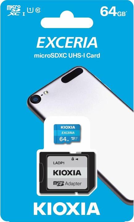 Actual product image Kioxia Exceria (64 GB, microSDXC, U1, UHS-I)