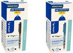 Immagine prodotto Pilot Penna con punta in fibra V Sign Pen, VALUE PACK, blu 16+4 FREE, larghezza linea: 0,6 mm, sistema di (Blu, 20 x)