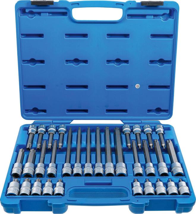 Actual product image BGS Bit Socket Set 12.5 mm (1/2") Drive TPS-Star tamperproof (for Torx Plus) TPS20 - TPS70 32 pcs. (Inner square)