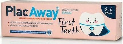 Immagine prodotto Placaway Dentifricio per bambini Primi Denti 50ml - Gusto Vaniglia Dai 2 anni in su (50 ml)