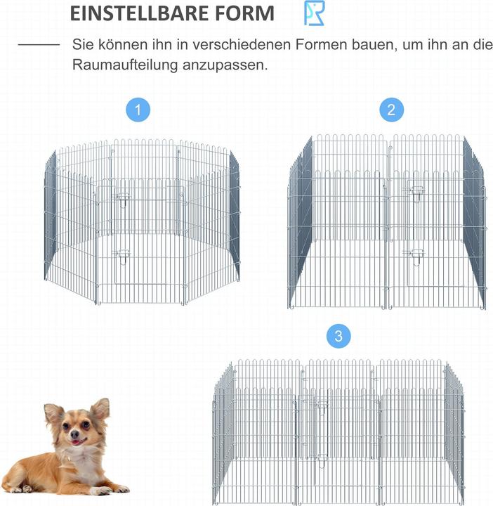 Immagine prodotto PawHut Recinto per la corsa libera come pista per cuccioli da 8 pezzi