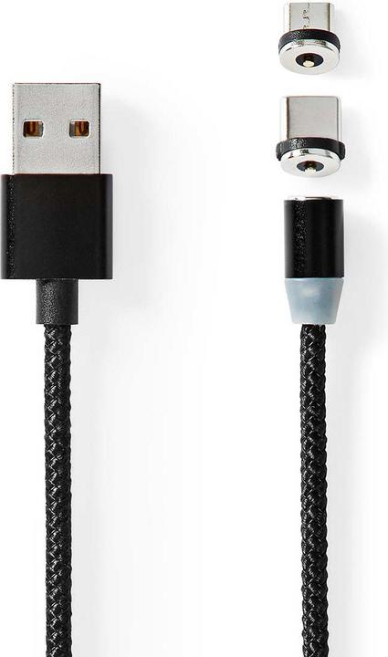 Immagine prodotto Nedis Cavo USB USB 2.0 USB-A maschio USB Micro-B maschio/USB-CT maschio Nessun trasferimento dati (2 m, USB 2.0)