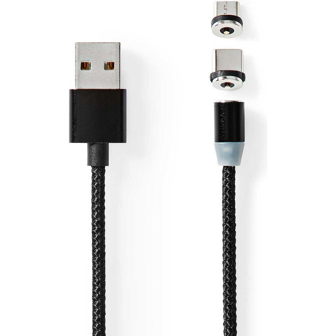 Nedis USB Cable USB 2.0 USB-A Male USB Micro-B Male/USB-CT Male No Data Transfer Nickel Plated 2.00 (2 m, USB 2.0), USB ...
