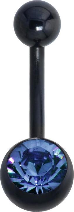 Image du produit Bijouteria Piercing nombril (Zircone, Revêtement PVD (noir), Acier chirurgical 316L)