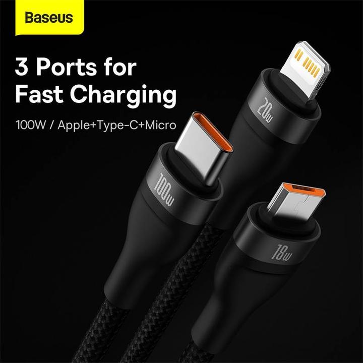 Productafbeelding Baseus Flash serie II USB Type C (1.20 m, USB 3.2 Gen 1)