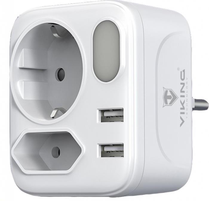 Produktbild Viking S????ov?? adapt??r AC22, rozbo??ova??, 4 v??stupy (4x, Typ 13, USB-A)