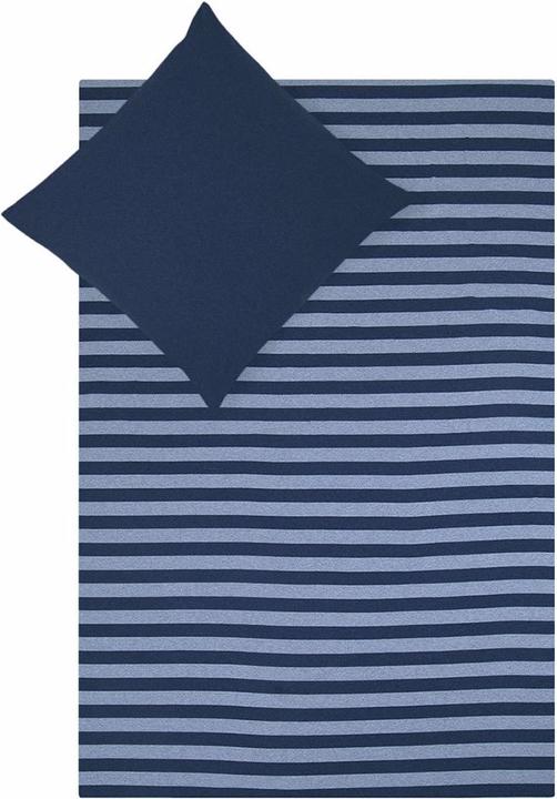 Produktbild Traumschlaf Melange-Stripe Marine (Bettwäsche Set, 200 x 200 cm, 80 x 80 cm)