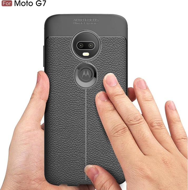 Produktbild Screenguard Motorola Moto G7 Plus Hülle Leather Design TPU Cover (Motorola Moto G7 Plus)