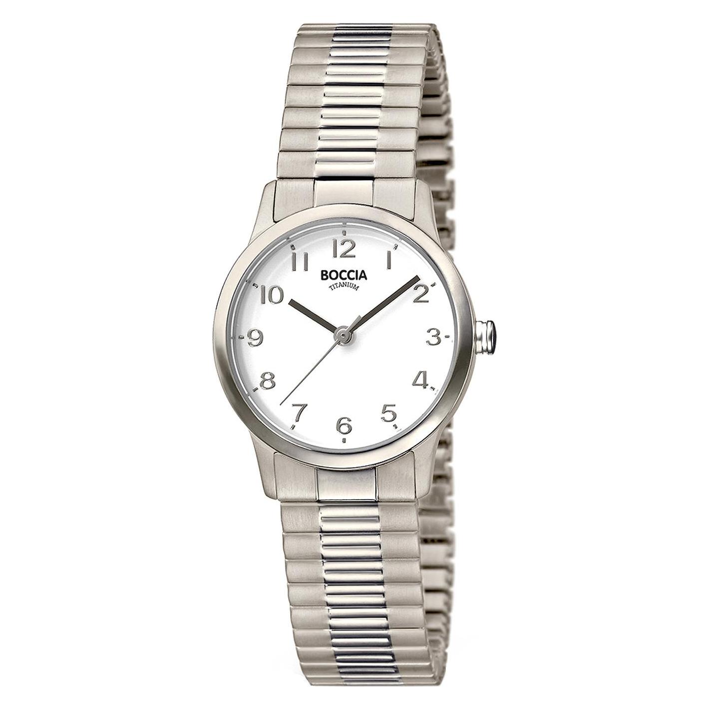 Boccia, Armbanduhr, 3318-01 Damenuhr Zugband Titanium 27mm 5ATM, Silber, (Analoguhr, 27 mm)