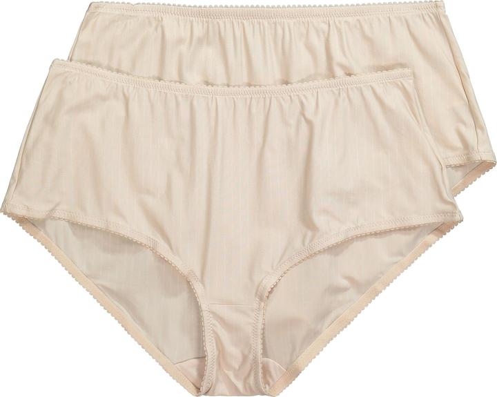 Immagine prodotto Ulla Popken Slip midi a vita alta in confezione doppia con righe sottili (62)