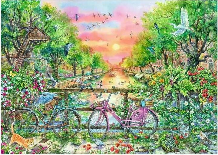 Actual product image Ravensburger Puzzle 12001089- Dreamy bicycles in Amsterdam - 1000 piece jigsaw puzzle for adults (1000 pieces)