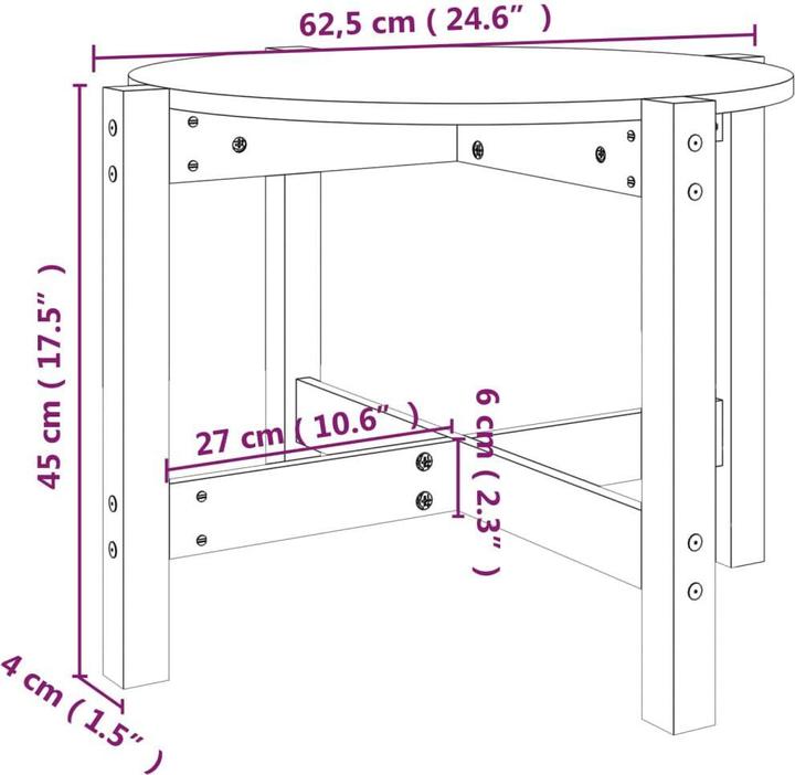 Image du produit vidaXL Couchtisch (62.50 x 45 cm)