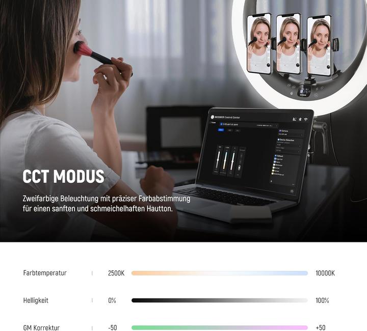 Actual product image Neewer RGB Ringlicht mit Ständer und App-Steuerung (Ring light)