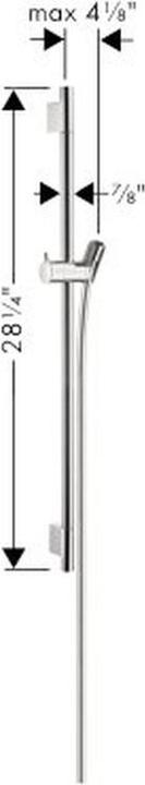 Actual product image hansgrohe Unica shower rail S Puro 65 cm with Isiflex shower hose 160 cm