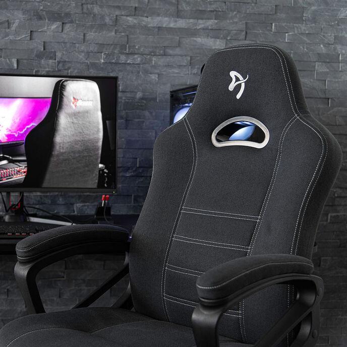 Actual product image Arozzi Gaming Chair Enzo Black/Grey - Woven Fabric Grey Logo