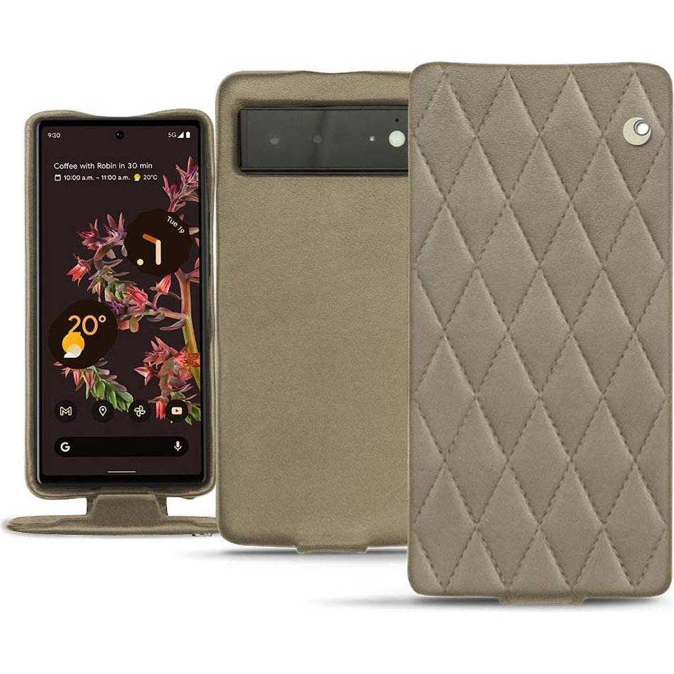 Noreve Lederschutzhülle vertikal (Google Pixel 6), Smartphone Hülle, Beige