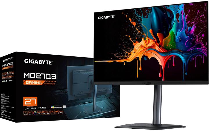 Image du produit Gigabyte MO27Q3 27inch QD OLED 2560x1440 QHD 360Hz 250cd/m2 2xHDMI 1xDP (2560 x 1440 pixels, 27")