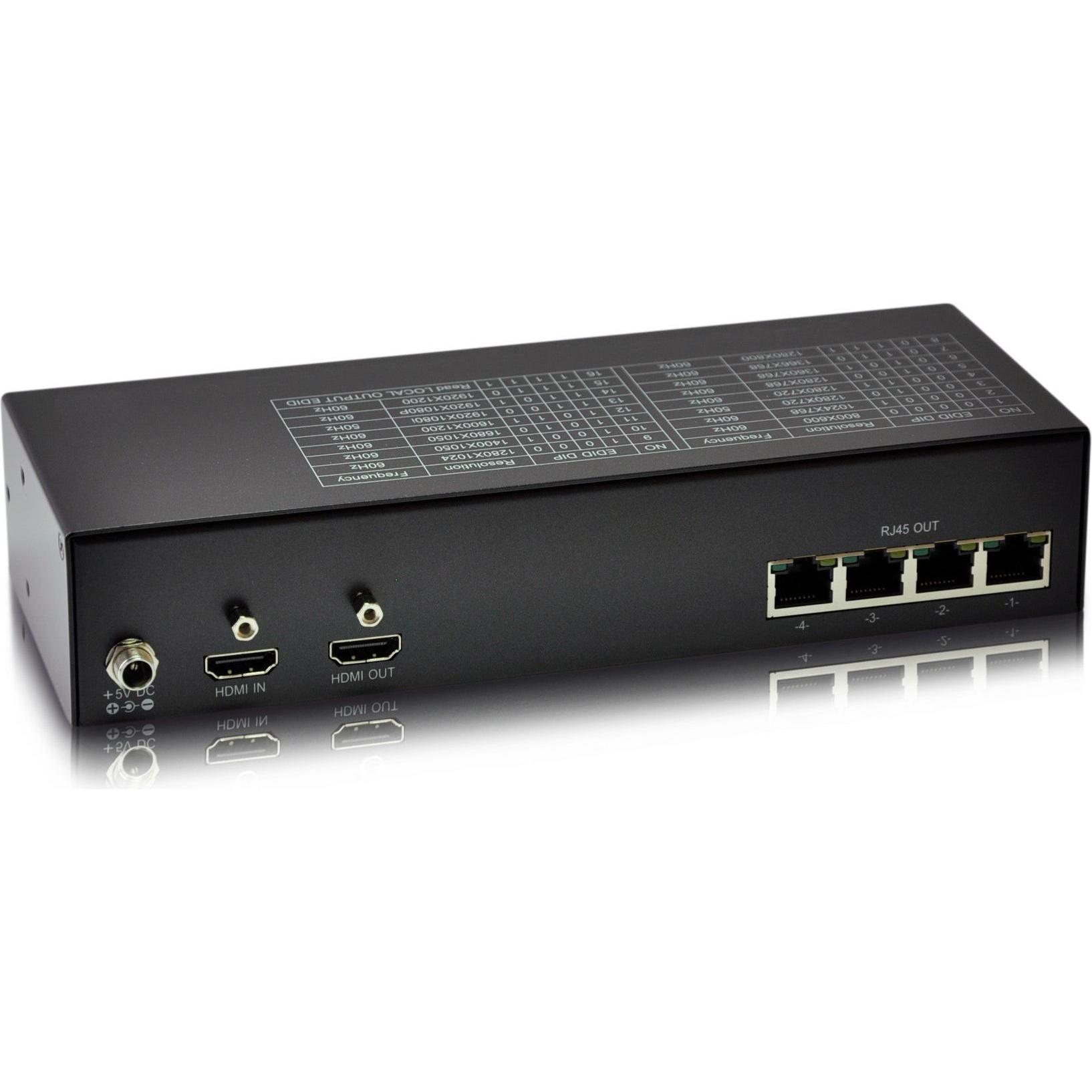 LevelOne HVE-9114T HDMI over Cat.5 Transmitter 300m 4 Channel Outputs, Switch Box