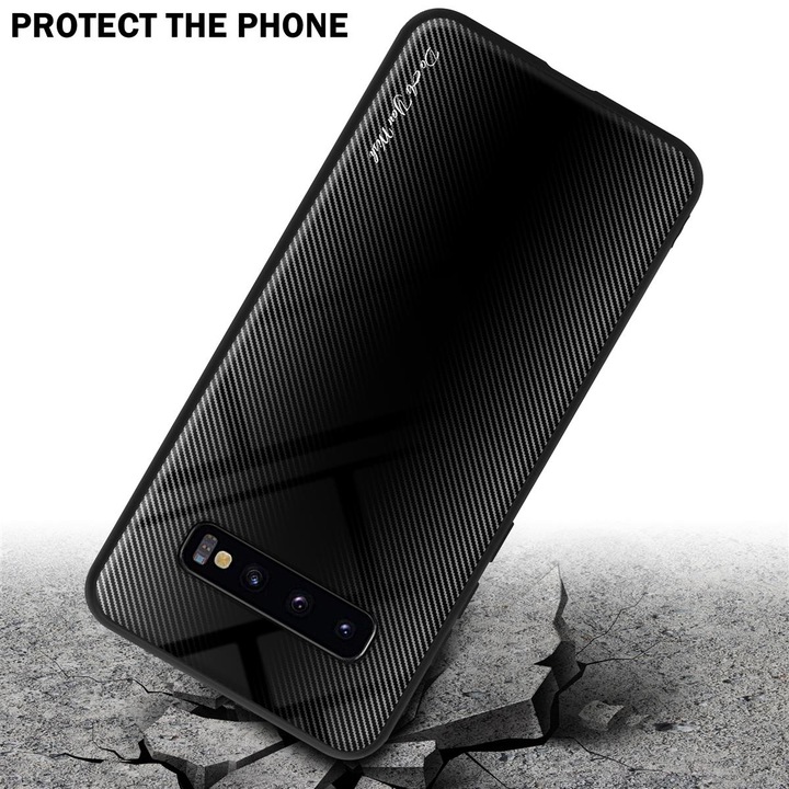 Productafbeelding Cadorabo TPU gestreepte glasplaat (Samsung Galaxy S10+)