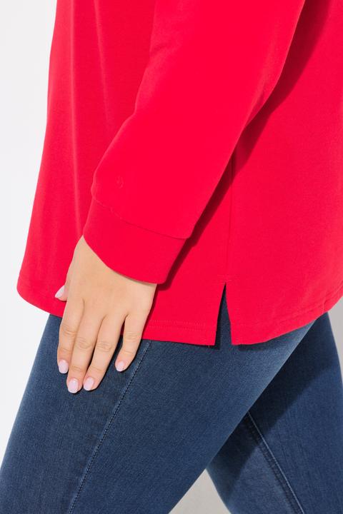 Produktbild Ulla Popken Sweatshirt, Classic Fit, HELLO, Stehkragen (50, 52)