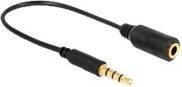 Produktbild Delock Kabel Klinke 3,5 mm 4 Pin Stecker > Klinke 3,5 mm 4 Pin Buchse (0.18 m)
