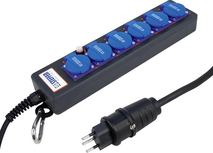 Produktbild Steffen Steckdosenleiste PROFESSIONAL 6xT13 GdV 3G1.5mm² 5m IP20 sw/bl (6 x, Typ 13, 5 m)