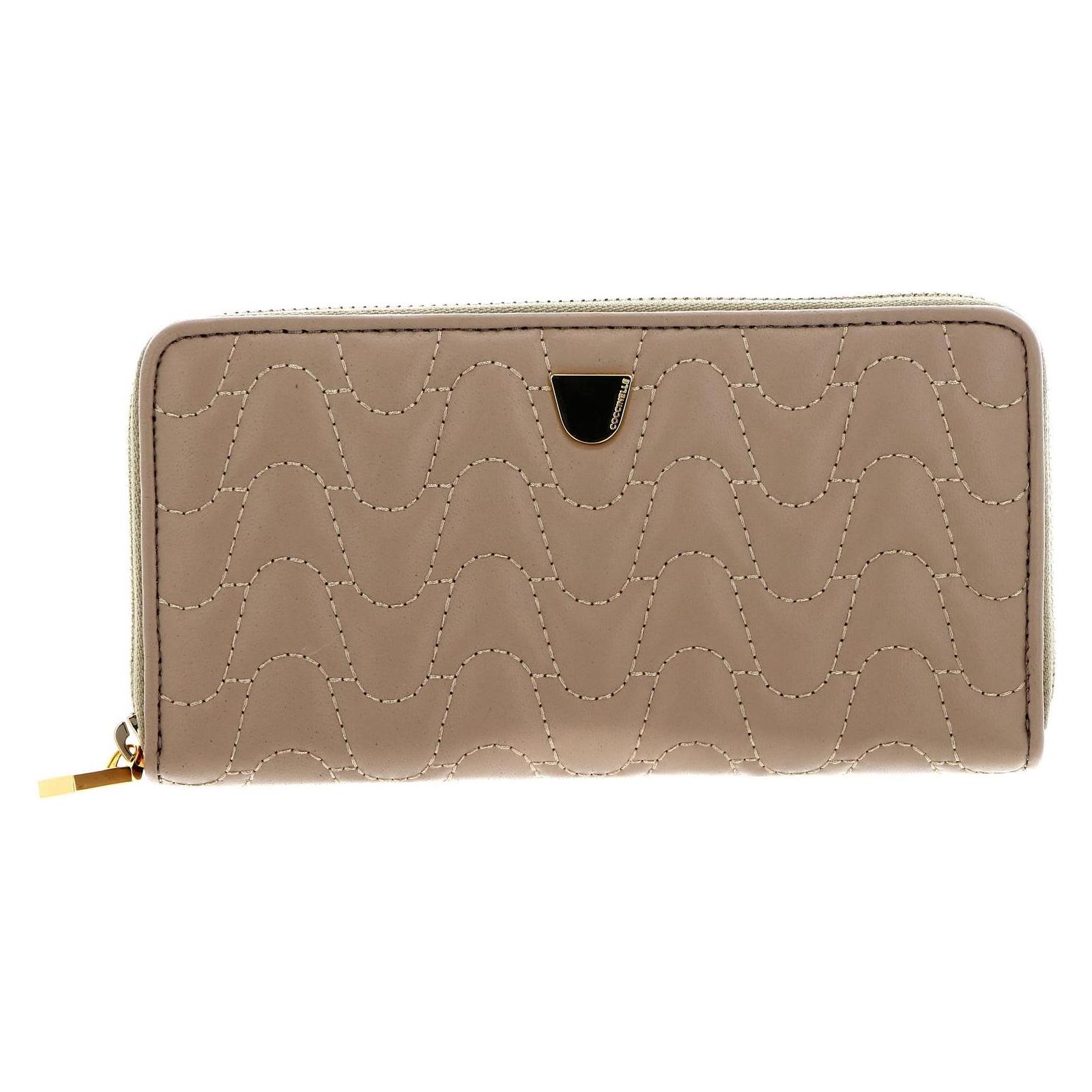 Coccinelle, Damen, Portemonnaie, Clivia Matelasse Zip Around Wallet, Beige