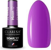 Actual product image Claresa Neon UV Nail Polish 5ml - Pack of 12 (Purple, Colour paint)