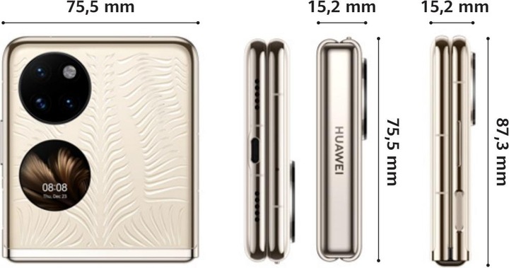 Actual product image Huawei P50 Pocket (White) (256 GB, White, 6.90", Dual SIM, 40 Mpx, 4G)