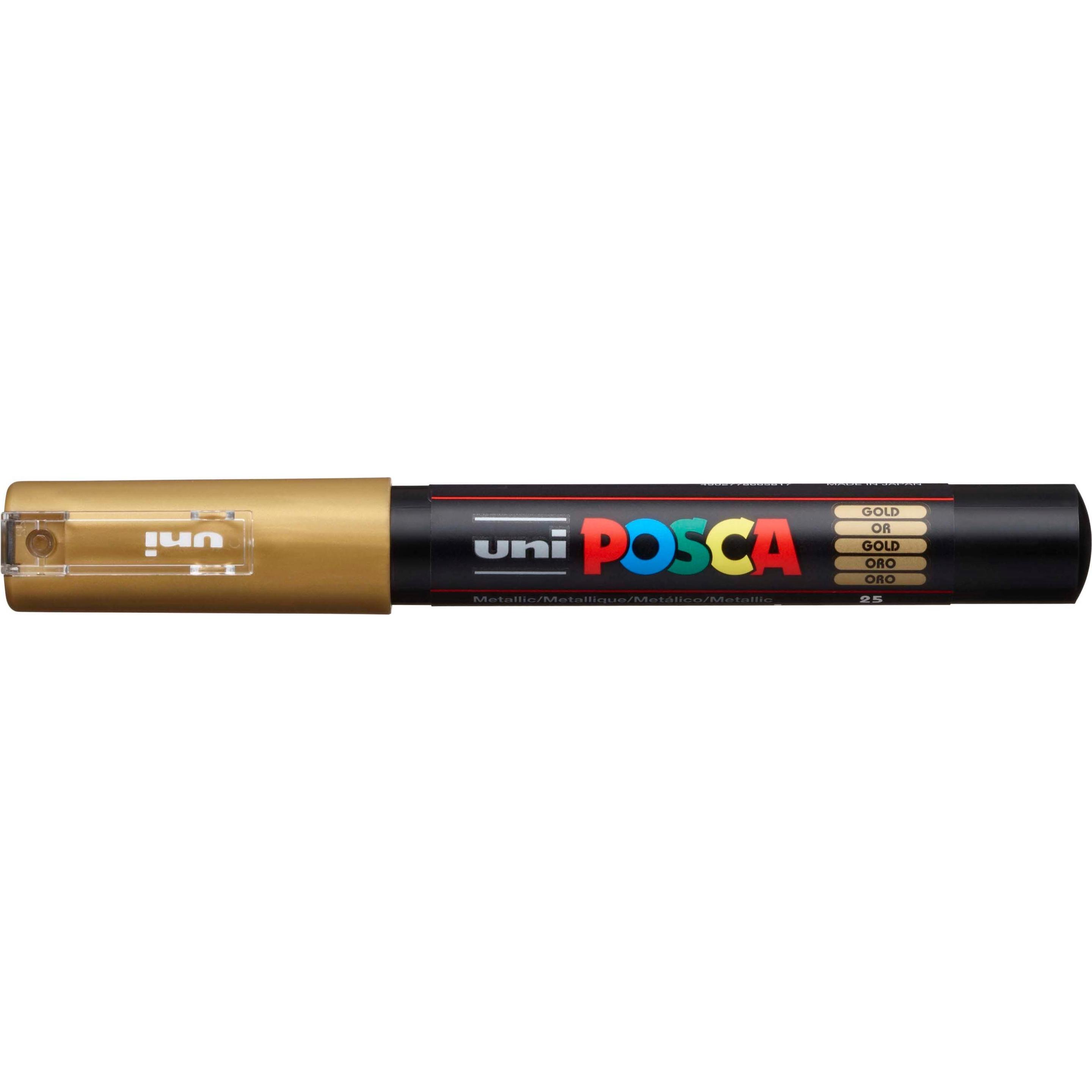 Thumbnail - 6x Posca, Marker, Marker PC-1M Rundspitze (Gold, Schwarz, 0.70 mm, 1 x)