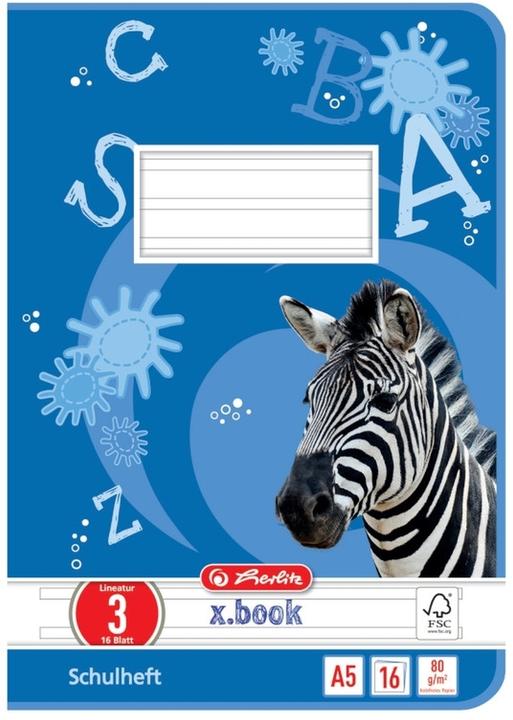 Actual product image Herlitz Exercise book x.book, DIN A5, ruling 3 / lined (A5, Lined)