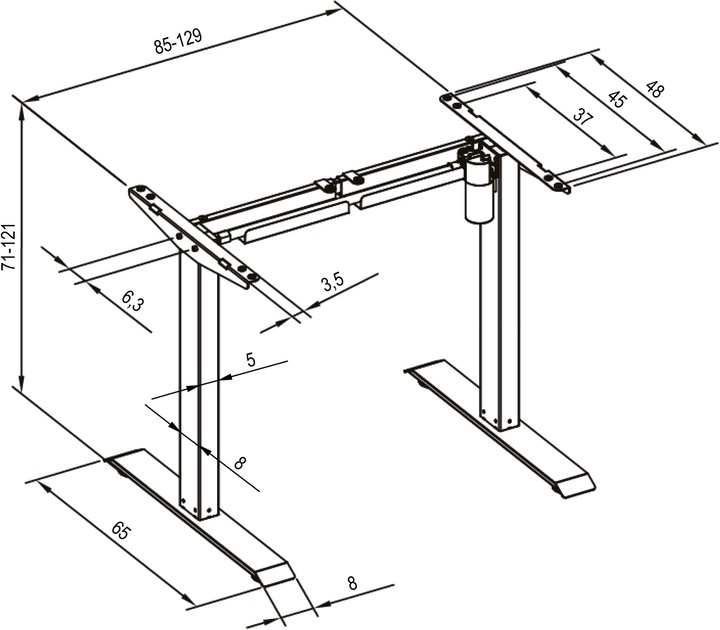 Image du produit tectake Bureau assis debout