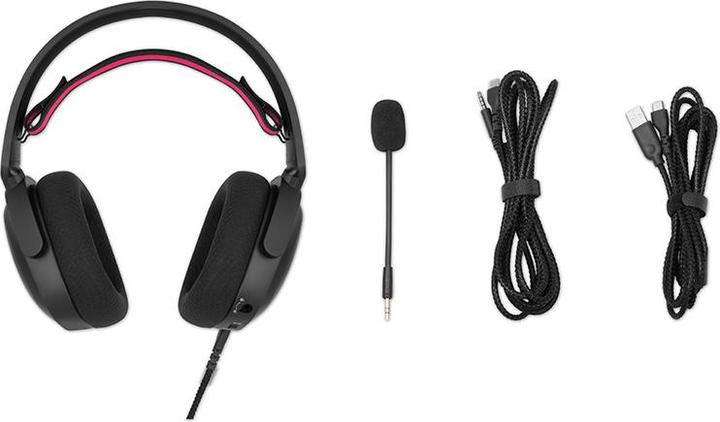 Actual product image Gamiac HS71 - Black - 7.1 surround USB Headset, 50mm driver, RGB light, 290g (Cable)