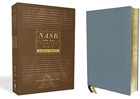 Produktbild NASB, Thinline Bible, Large Print, Genuine Leather, Buffalo, Blue, Red Letter, 1995 Text, Comfo (Kariert, Harter Einband)